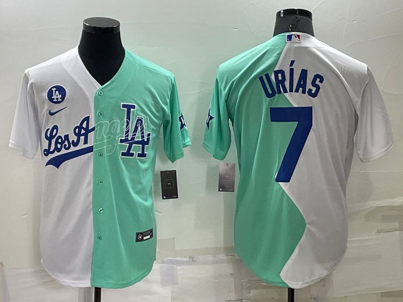 Men Los Angeles Dodgers #7 Urias green white Nike 2022 MLB Jerseys